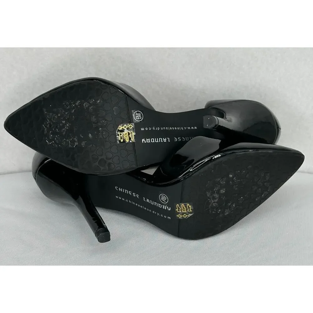Chinese Laundry Socialite Black Patent Leather Pumps 6M - Picture 7 of 7
